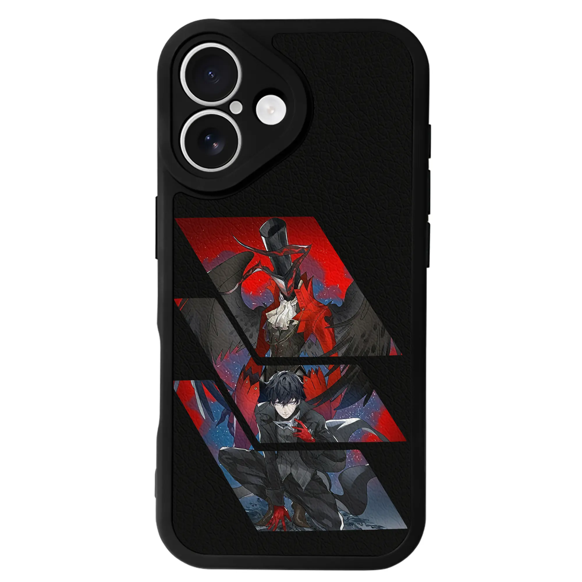 ペルソナ グッズ,主人公 - IPhone 16シリーズ対応 ・ シリコンスマホケース ・ レザー調 ・ 高精度フィット ・ 耐衝撃 ・ ワイヤレス充電対応 ・ 精密カット